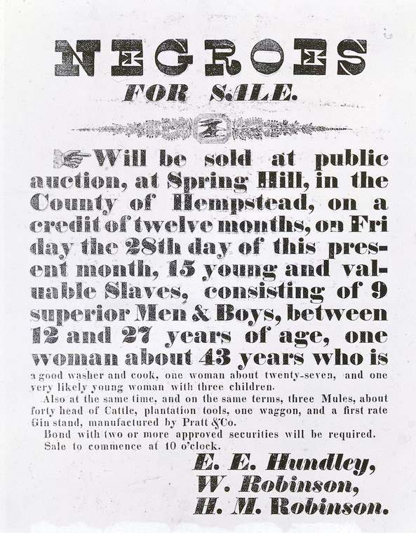 slave auction advertisement