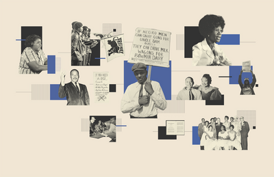 Collage of civil rights activists.