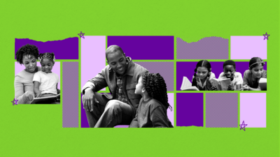 Collage of Black children and parents