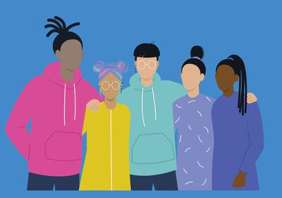 Illustration of group of youth