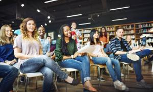 Students listen to a lecture