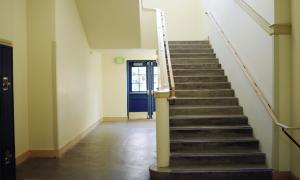 empty staircase and hallway at school