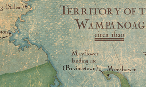 map showing the territory of the Wampanoag