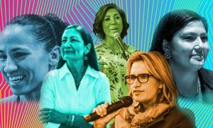 Sharice Davids, Deb Haaland, Paulette Jordan, Peggy Flanagan, and Tatewin Means.