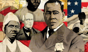 Illustration of notable people from the United States' past.