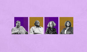 Collage image of Jo Ann Bland, Charles Person, Valda Harris Montgomery and Helen Sims