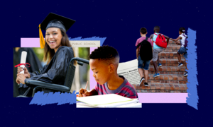 Collage image of multiracial students