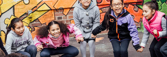 Diverse children playing together