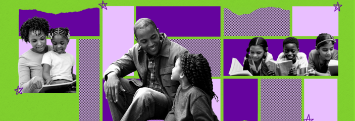 Collage of Black children and parents