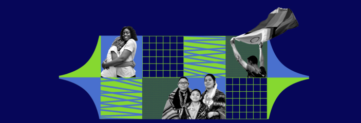 Collage images of diverse people reflecting social justice issues