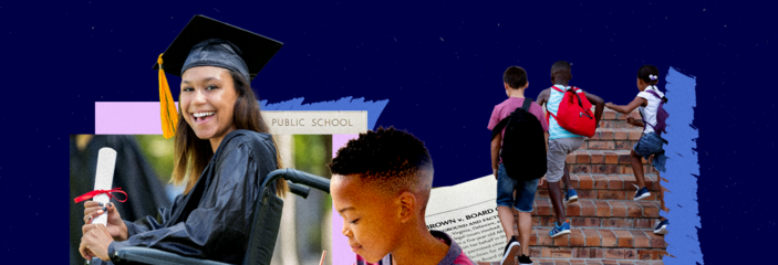 Collage image of multiracial students